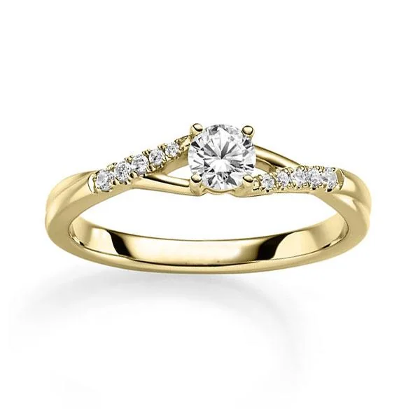 Verlobungsring Gelbgold 585 mit Nebensteinen, 0,26 ct tw/si, Modell RU-1831-16