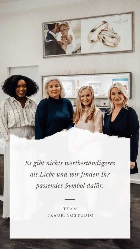 Team des Trauringstudios von Juwelier Fidan: „Es gibt nichts Wertbeständigeres als Liebe, und wir finden Ihr passendes Symbol dafür.“